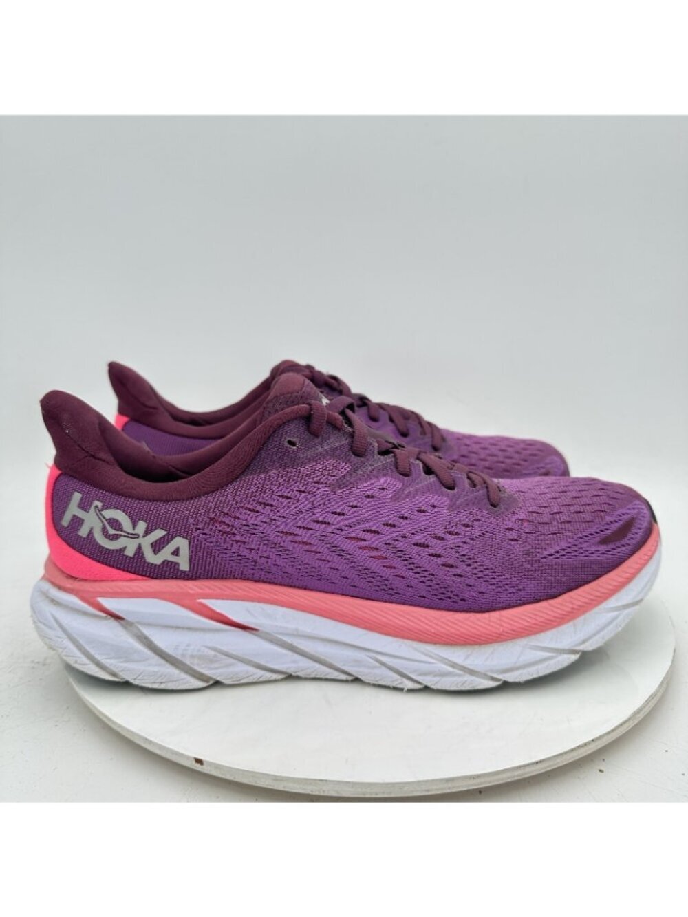 Hoka One One Clifton 8 Women Sz 11B 1119394 GWBY Grape Wine Beauty Berry Shoes - Picture 6 of 13